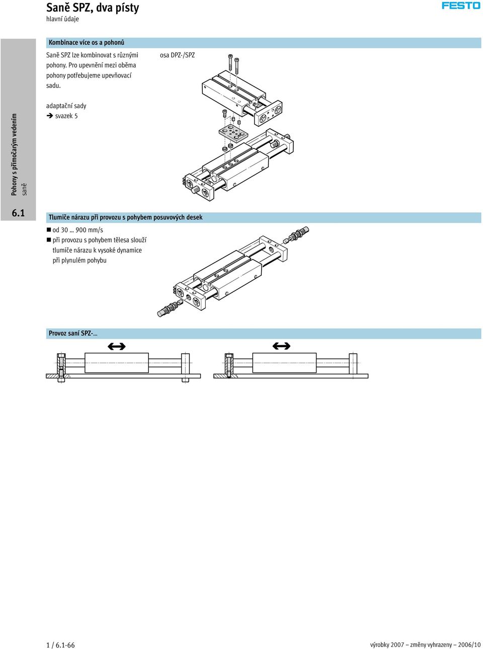 osa DPZ-/SPZ adaptační sady svazek 5 Tlumiče nárazu při provozu s pohybem posuvových desek od 30