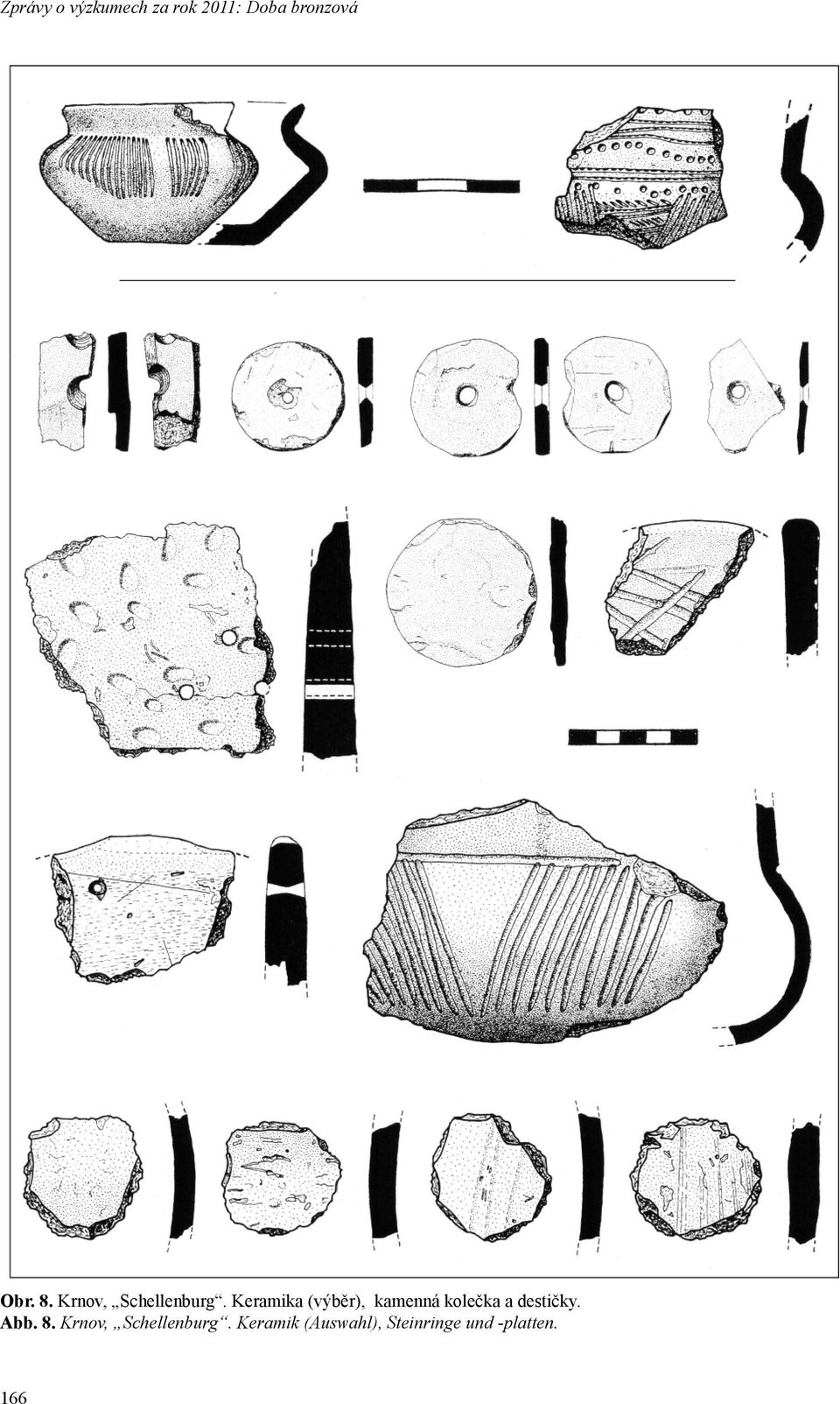 Keramika (výběr), kamenná kolečka a destičky. Abb.