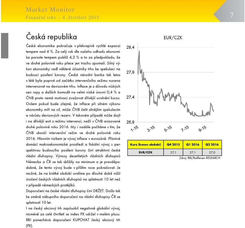 Silný výkon ekonomiky vedl některé účastníky trhu ke spekulaci na budoucí posílení koruny.