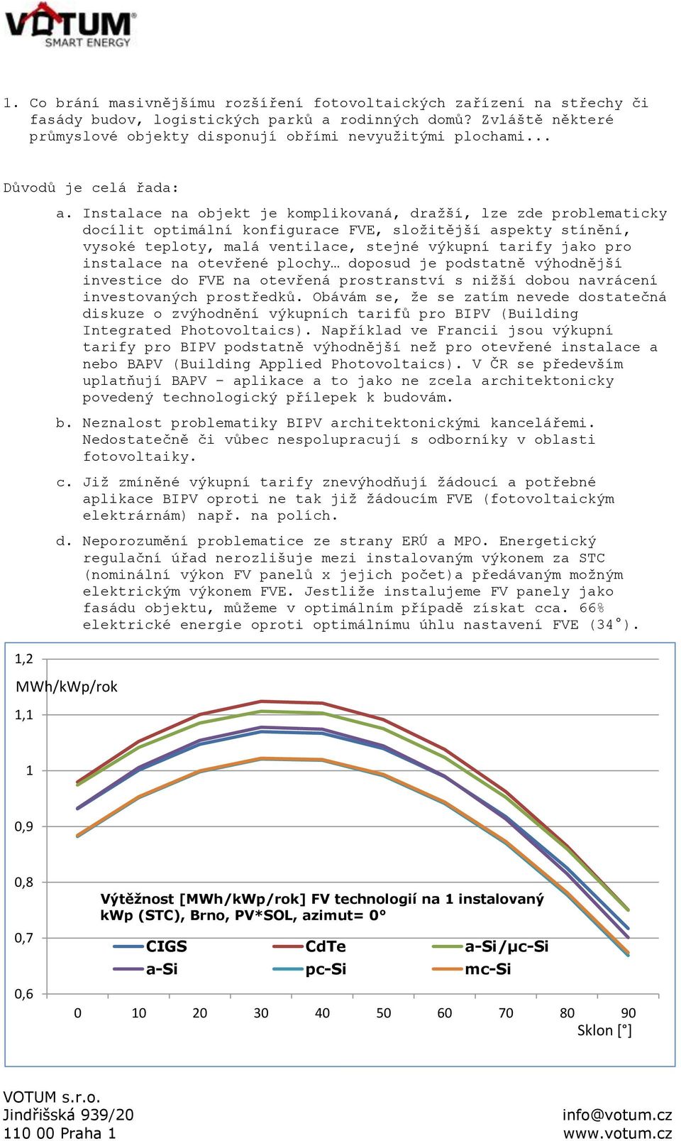 Instalace na objekt je komplikovaná, dražší, lze zde problematicky docílit optimální konfigurace FVE, složitější aspekty stínění, vysoké teploty, malá ventilace, stejné výkupní tarify jako pro