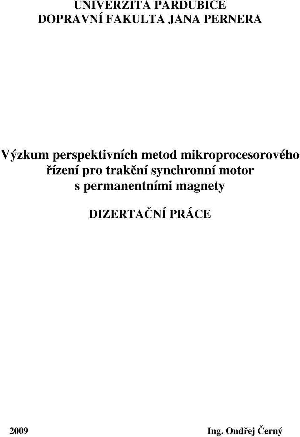 mikroprocesorového řízení pro trakční synchronní