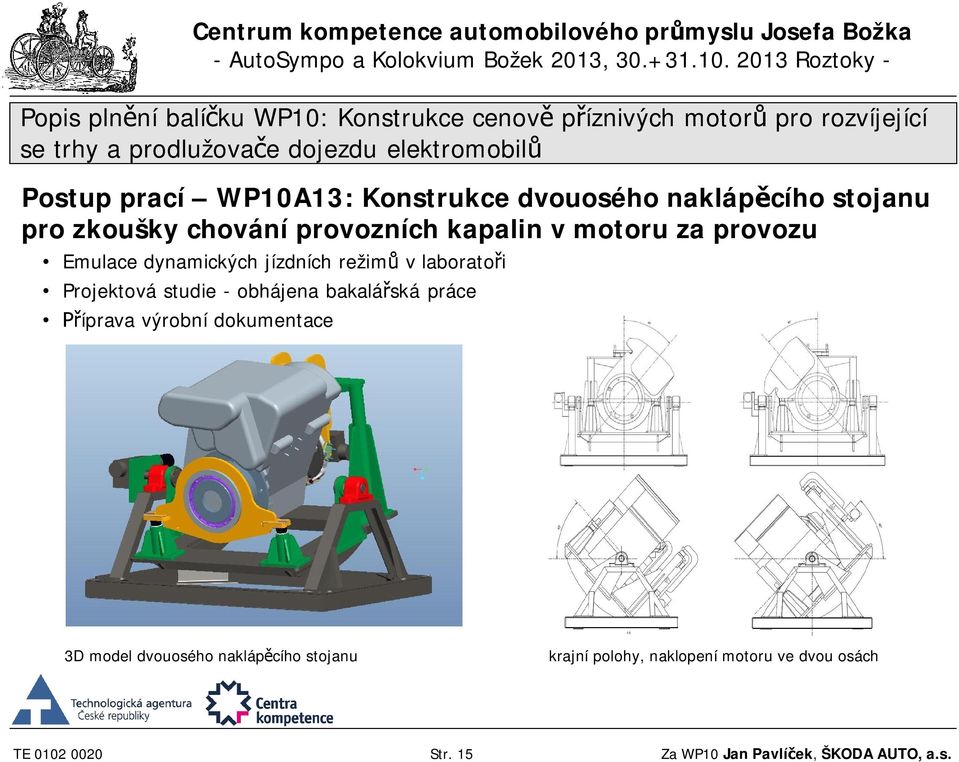 obhájena bakalářská práce Příprava výrobní dokumentace 3D model dvouosého naklápěcího stojanu