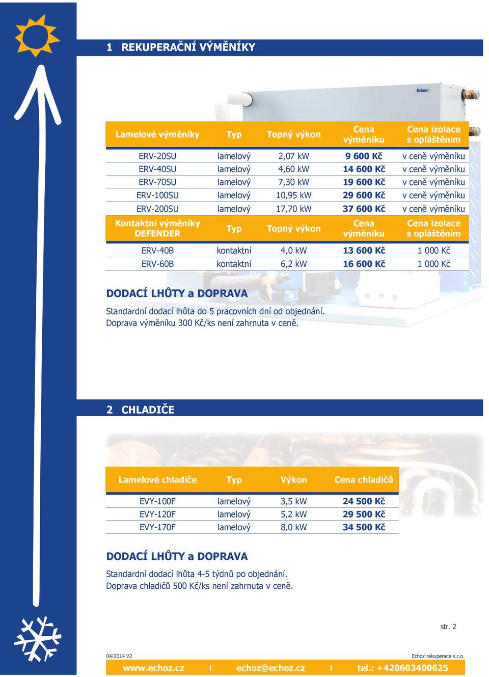 izolace s opláštěním ERV-40B kontaktní 4,0 kw 13 600 Kč 1 000 Kč ERV-60B kontaktní 6,2 kw 16 600 Kč 1 000 Kč Standardní dodací lhůta do 5 pracovních dní od objednání.