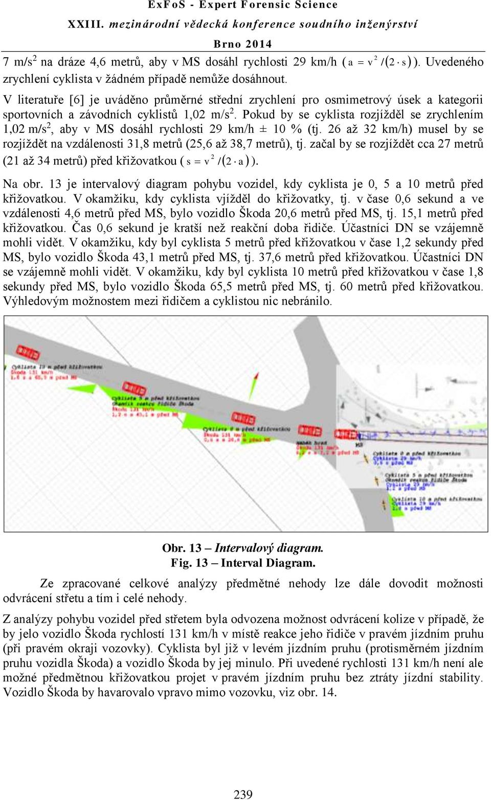 Pokud by se cyklista rozjížděl se zrychlením 1,02 m/s 2, aby v MS dosáhl rychlosti 29 km/h ± 10 % (tj. 26 až 32 km/h) musel by se rozjíždět na vzdálenosti 31,8 metrů (25,6 až 38,7 metrů), tj.