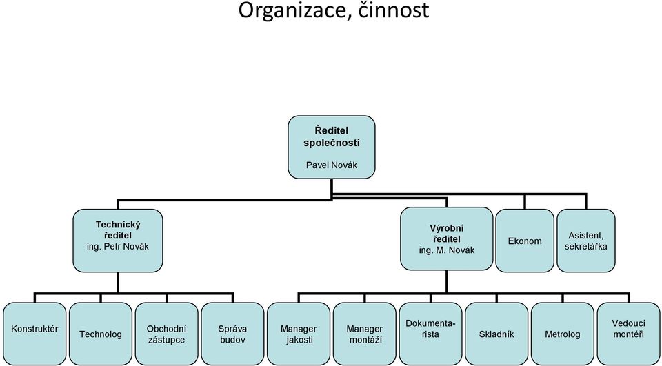 Novák Ekonom Asistent, sekretářka Konstruktér Technolog Obchodní