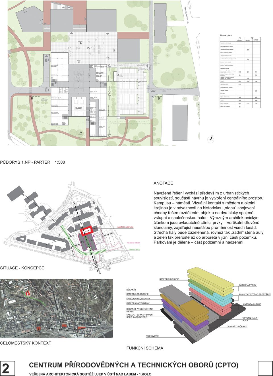 Výrazným architektonickým článkem jsou ovladatelné stínící prvky vertikální dřevěné slunolamy, zajišťující neustálou proměnnost všech fasád.