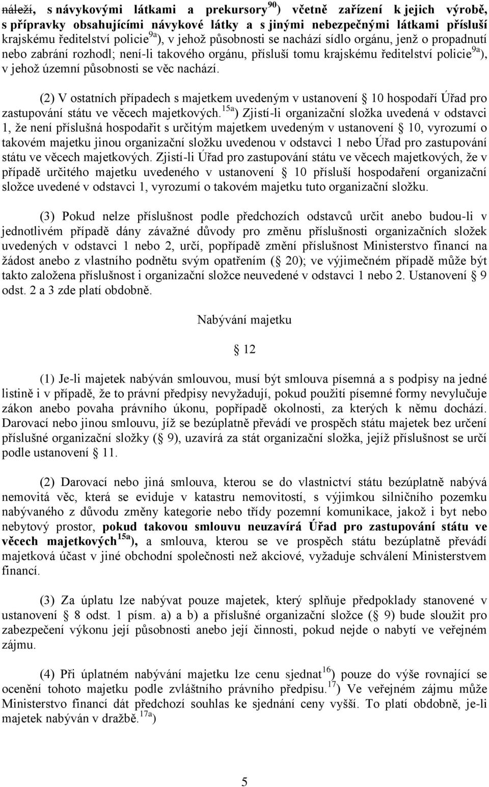 (2) V ostatních případech s majetkem uvedeným v ustanovení 10 hospodaří Úřad pro zastupování státu ve věcech majetkových.