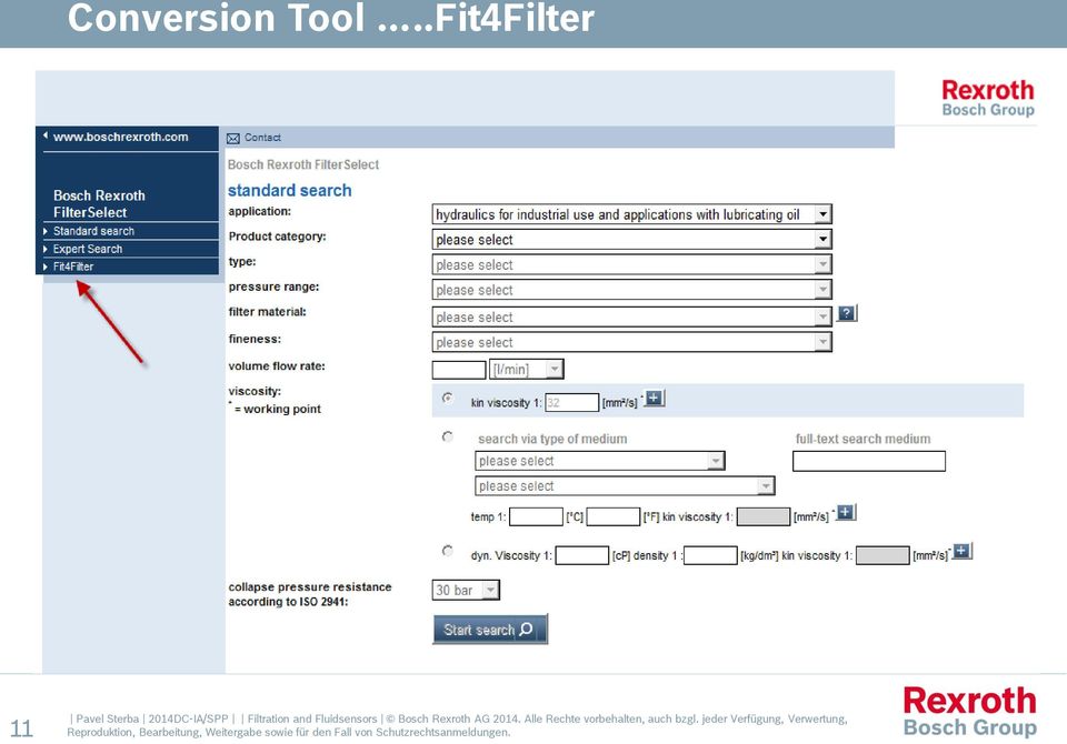 Filtration and Fluidsensors Bosch Rexroth