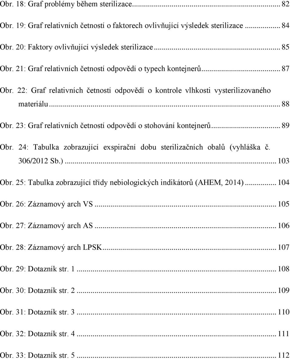 23: Graf relativních četností odpovědí o stohování kontejnerů... 89 Obr. 24: Tabulka zobrazující exspirační dobu sterilizačních obalů (vyhláška č. 306/2012 Sb.)... 103 Obr.