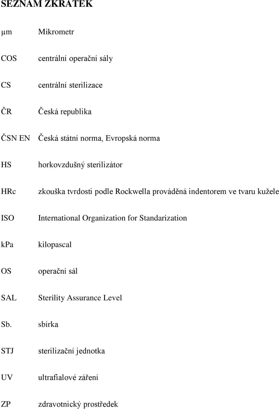 indentorem ve tvaru kužele ISO International Organization for Standarization kpa kilopascal OS operační sál