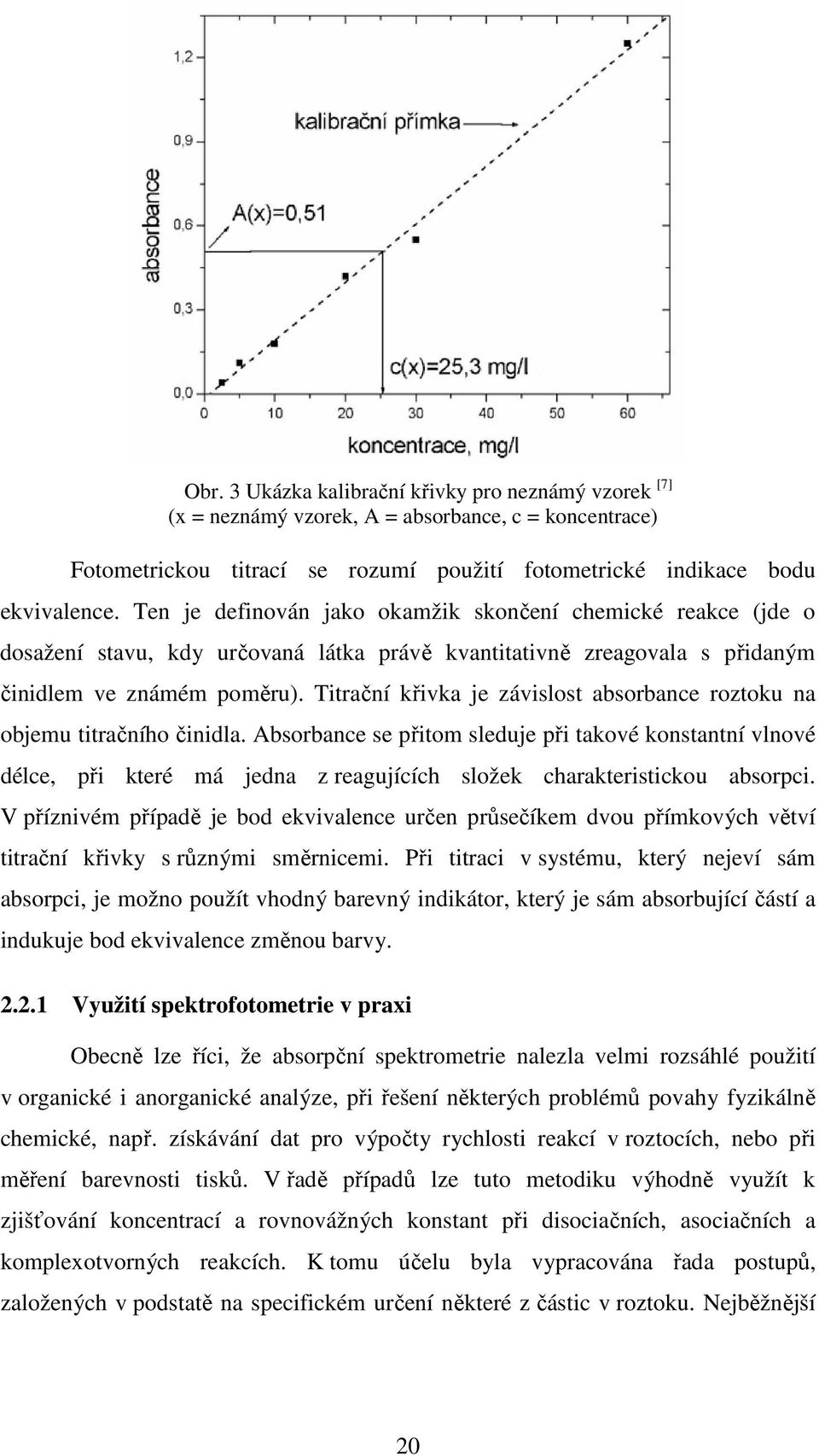 Titrační křivka je závislost absorbance roztoku na objemu titračního činidla.