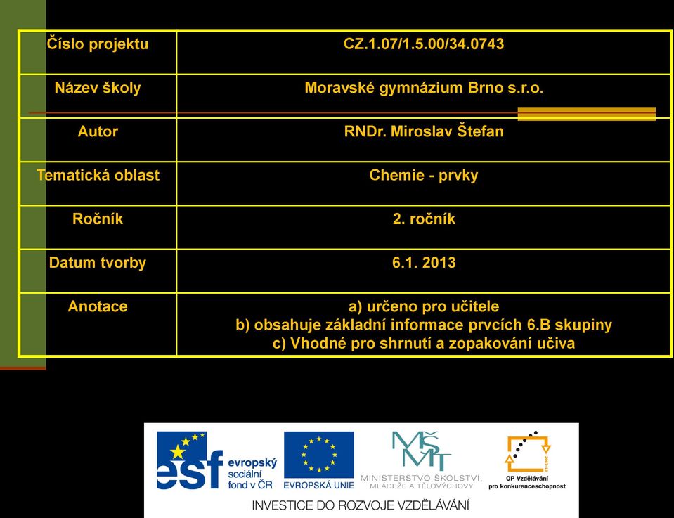 ročník Datum tvorby 6.1.