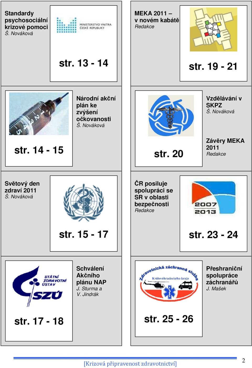 20 Závěry MEKA 2011 Redakce Světový den zdraví 2011 Š.