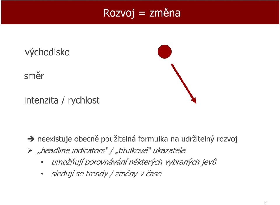 headline indicators / titulkové ukazatele umožňují