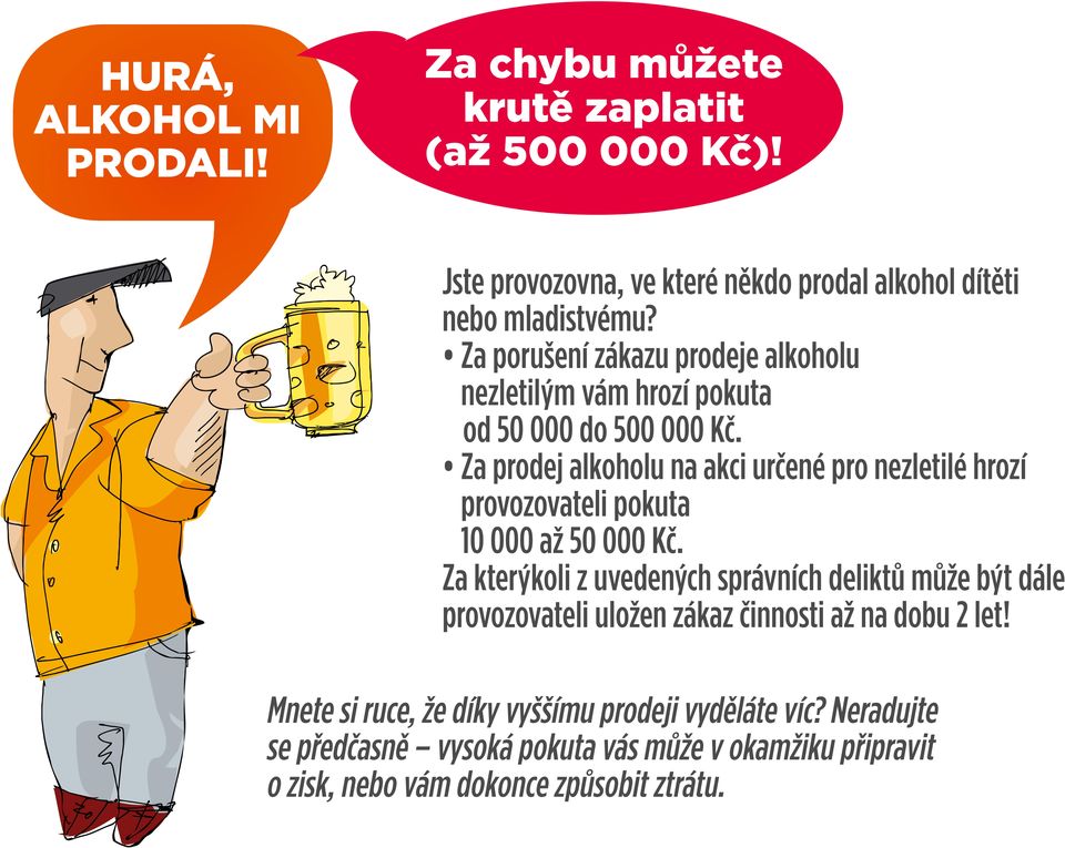 Za prodej alkoholu na akci určené pro nezletilé hrozí provozovateli pokuta 10 000 až 50 000 Kč.