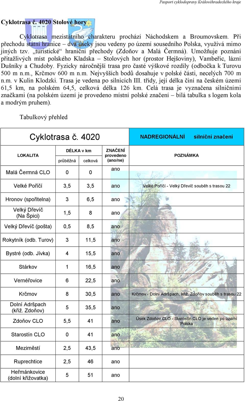 Umožňuje poznání přitažlivých míst polského Kladska Stolových hor (prostor Hejšoviny), Vambeřic, lázní Dušníky a Chudoby. Fyzicky náročnější trasa pro časté výškové rozdíly (odbočka k Turovu 500 m n.