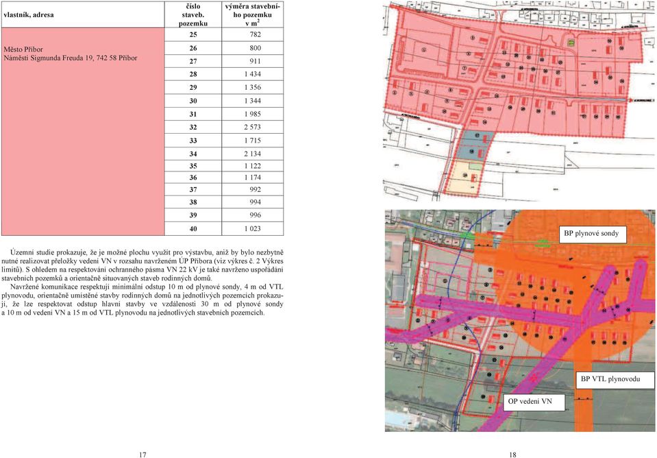 studie prokazuje, že je možné plochu využít pro výstavbu, aniž by bylo nezbytn nutné realizovat peložky vedení VN v rozsahu navrženém ÚP Píbora (viz výkres. 2 Výkres limit).