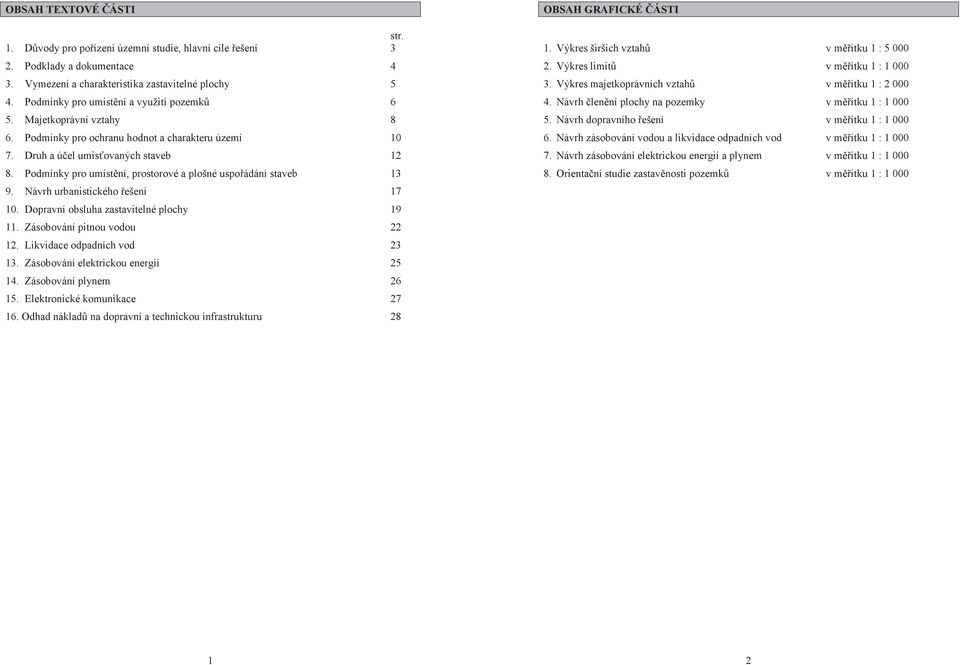 Podmínky pro umístní, prostorové a plošné uspoádání staveb 13 9. Návrh urbanistického ešení 17 10. Dopravní obsluha zastavitelné plochy 19 11. Zásobování pitnou vodou 22 12.