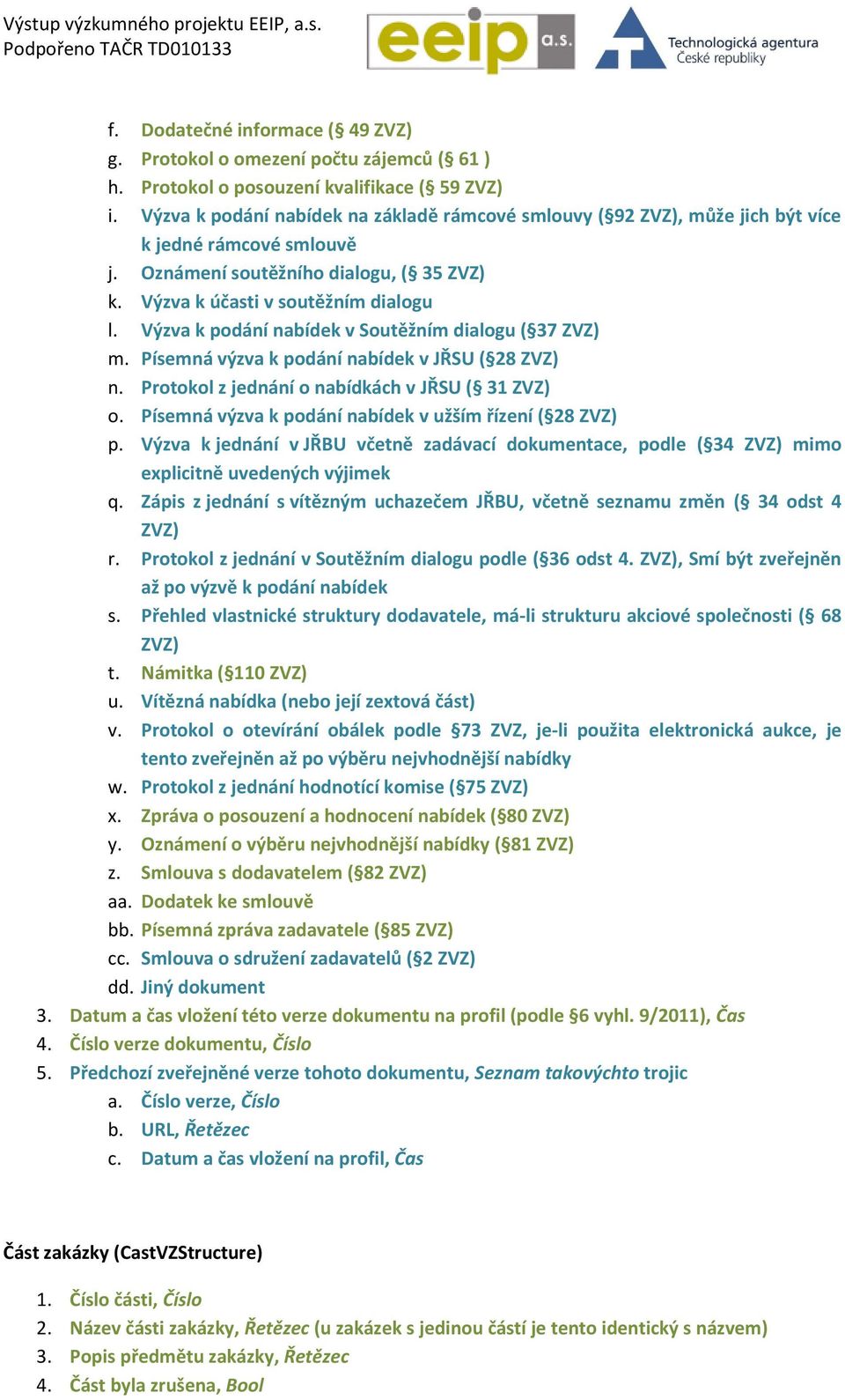 Výzva k podání nabídek v Soutěžním dialogu ( 37 ZVZ) m. Písemná výzva k podání nabídek v JŘSU ( 28 ZVZ) n. Protokol z jednání o nabídkách v JŘSU ( 31 ZVZ) o.