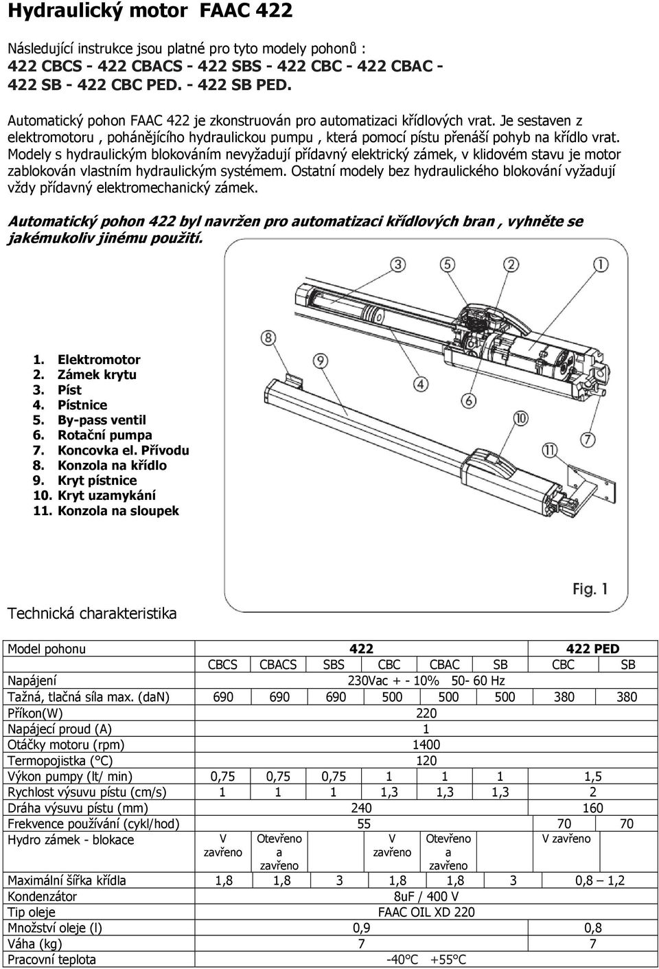 Modely s hydraulickým blokováním nevyžadují přídavný elektrický zámek, v klidovém stavu je motor zablokován vlastním hydraulickým systémem.