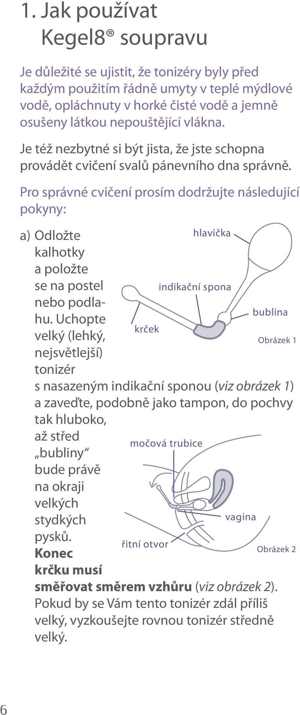 Pro správné cvičení prosím dodržujte následující pokyny: a) Odložte kalhotky a položte se na postel nebo podlahu.