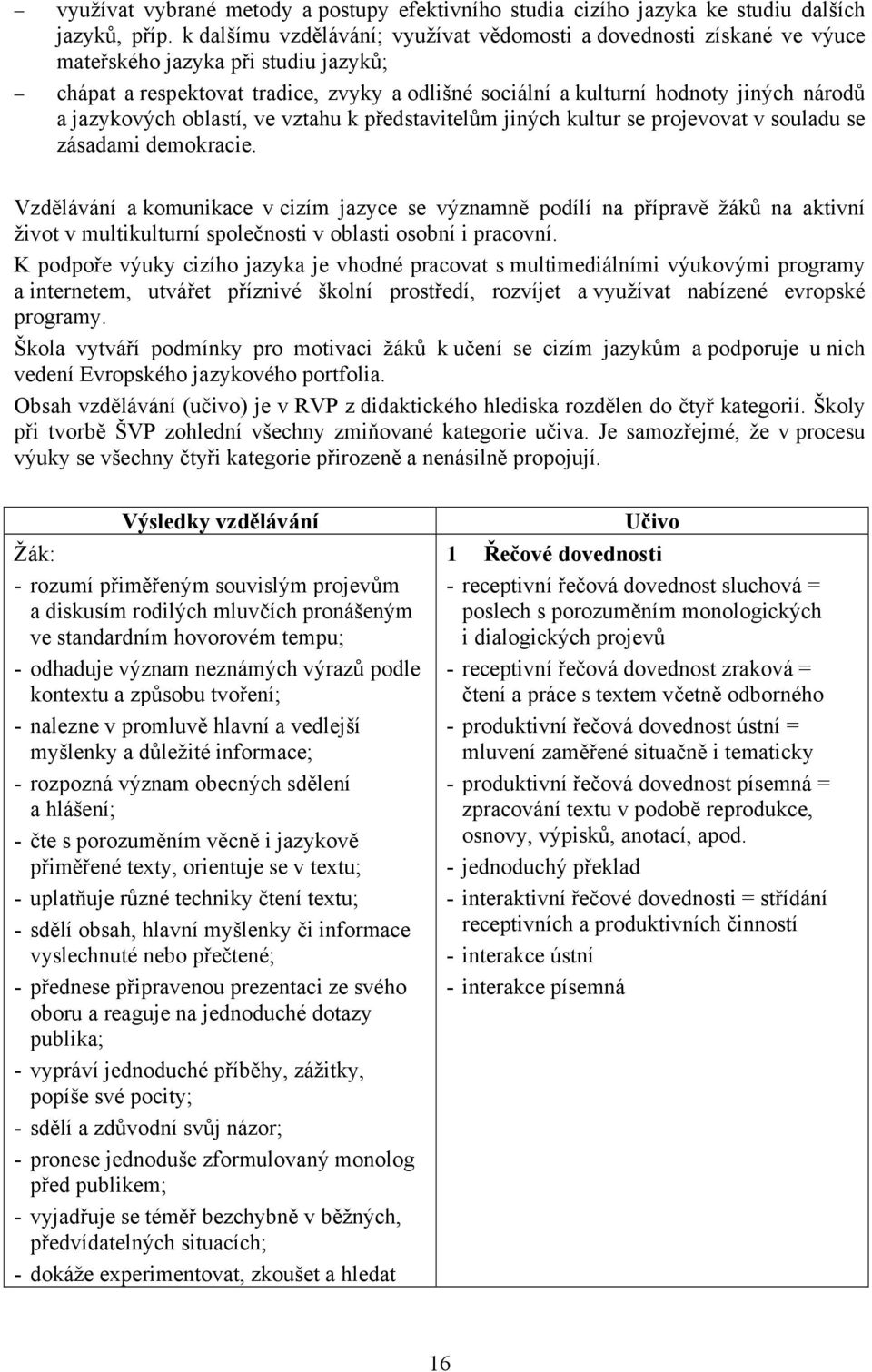 jazykových oblastí, ve vztahu k představitelům jiných kultur se projevovat v souladu se zásadami demokracie.