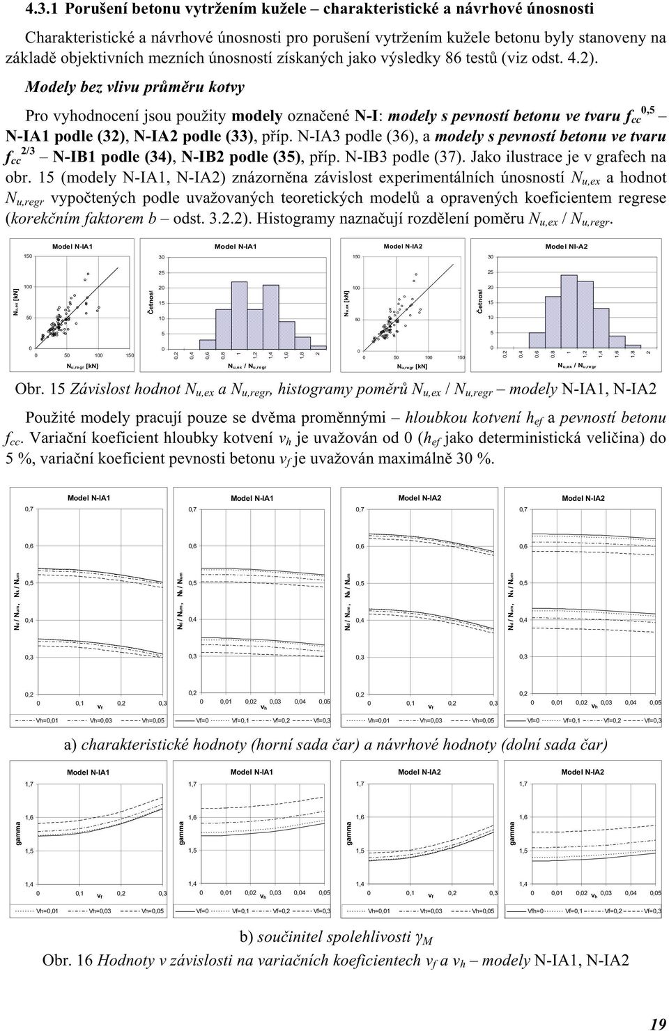 Modely bez vlivu průměru kotvy Pro vyhodnocení jsou použity modely označené N-I: modely s pevností betonu ve tvaru f N-IA1 podle (32), N-IA2 podle (33), příp.