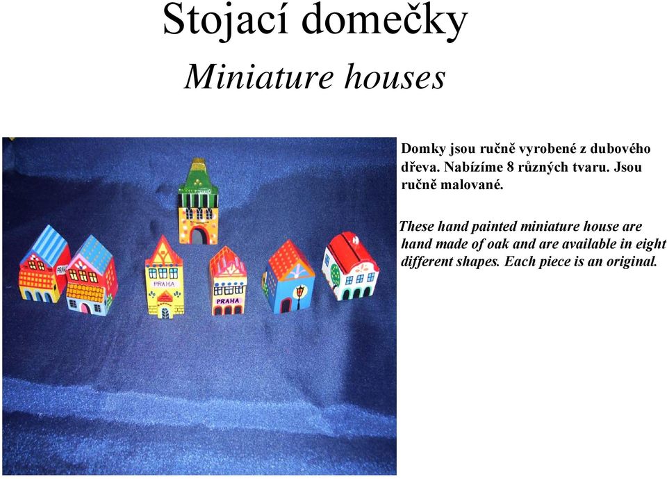 These hand painted miniature house are hand made of oak and