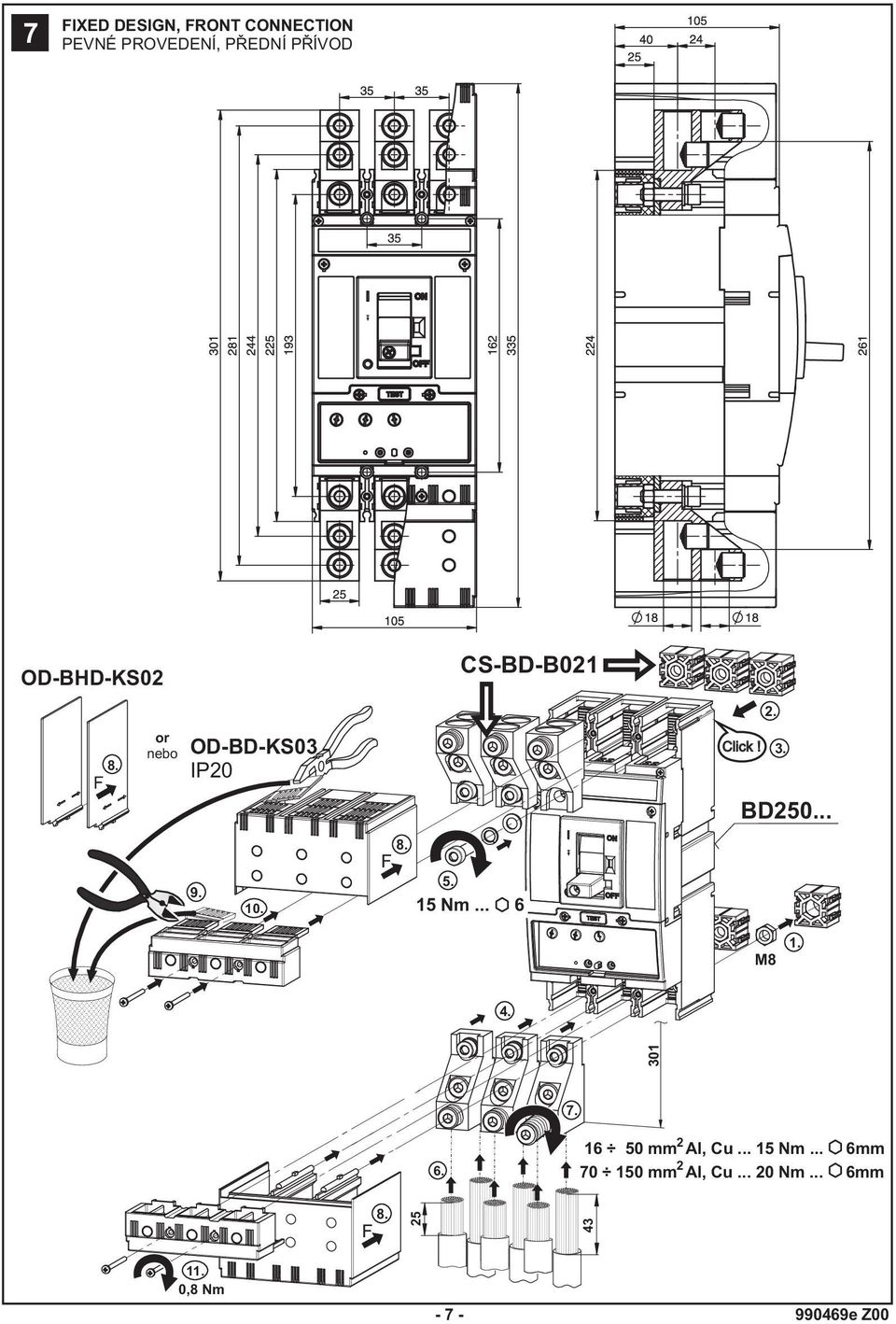 5 Nm... 6. Click! 3. BD5... M8. 3 6 5 mm Al, Cu.