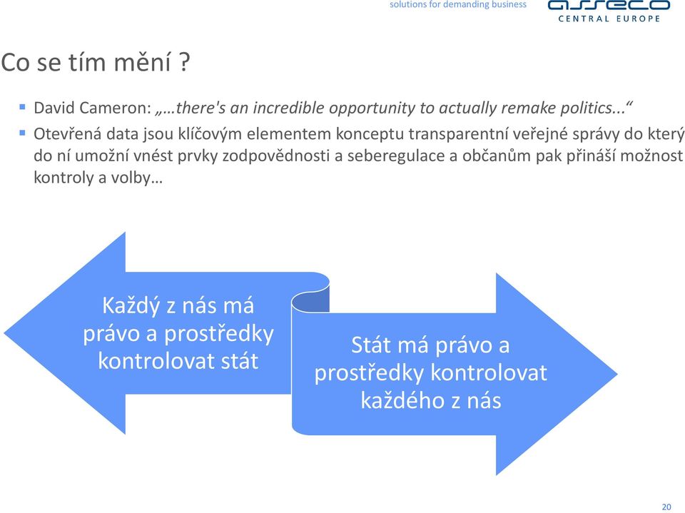 umožní vnést prvky zodpovědnosti a seberegulace a občanům pak přináší možnost kontroly a volby