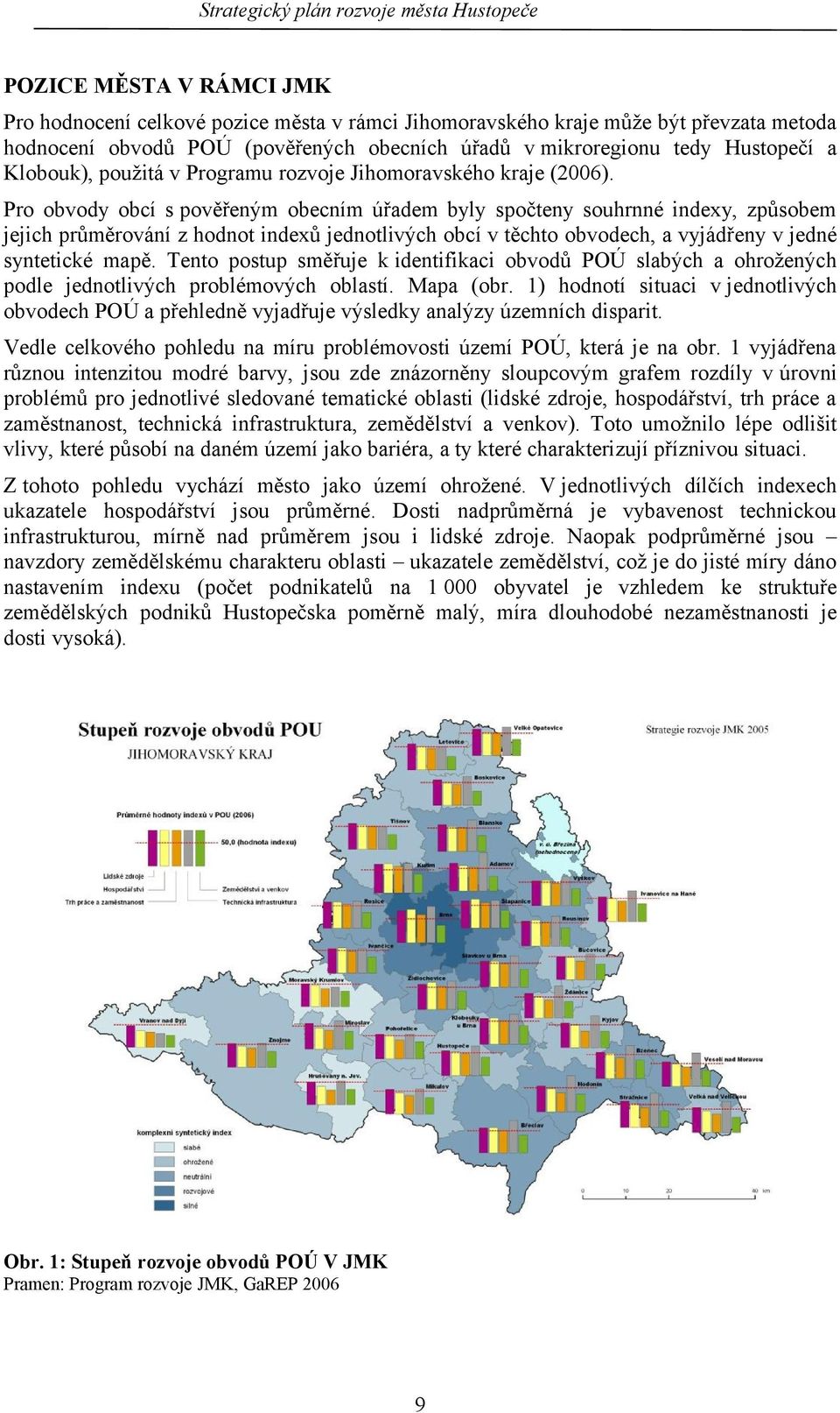 Pro obvody obcí s pověřeným obecním úřadem byly spočteny souhrnné indexy, způsobem jejich průměrování z hodnot indexů jednotlivých obcí v těchto obvodech, a vyjádřeny v jedné syntetické mapě.