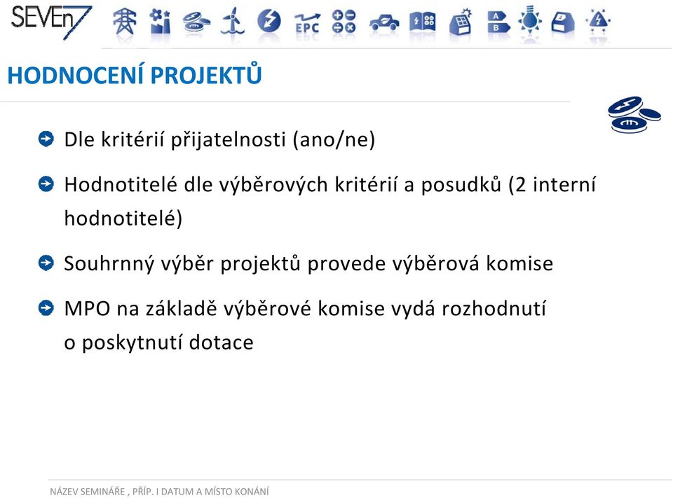 projektů provede výběrová komise MPO na základě výběrové komise vydá