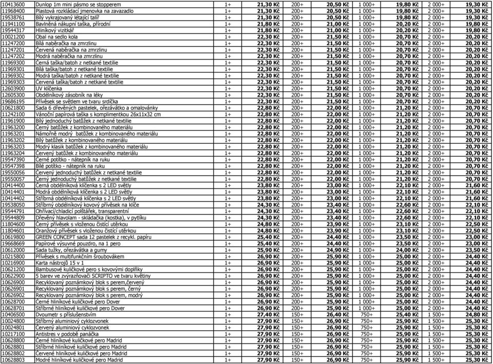 000+ 19,80 Kč 19544317 Hliníkový vizitkář 1+ 21,80 Kč 200+ 21,00 Kč 1 000+ 20,20 Kč 2 000+ 19,80 Kč 10021200 Obal na sedlo kola 1+ 22,30 Kč 200+ 21,50 Kč 1 000+ 20,70 Kč 2 000+ 20,20 Kč 11247200 Bílá