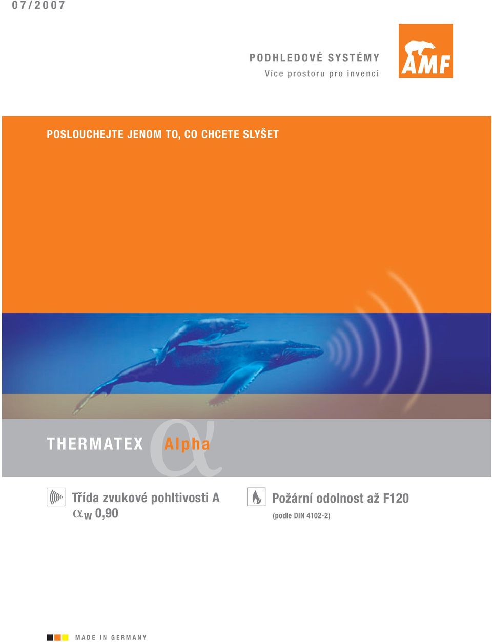 THERMATEX Alpha Třída zvukové pohltivosti A w 0,90