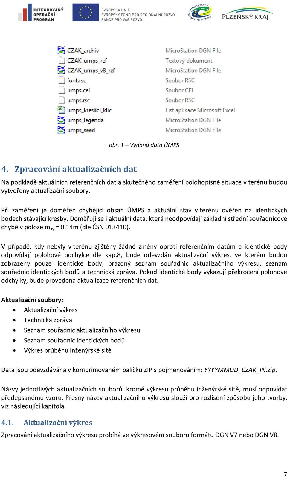 Doměřují se i aktuální data, která neodpovídají základní střední souřadnicové chybě v poloze m xy = 0.14m (dle ČSN 013410).