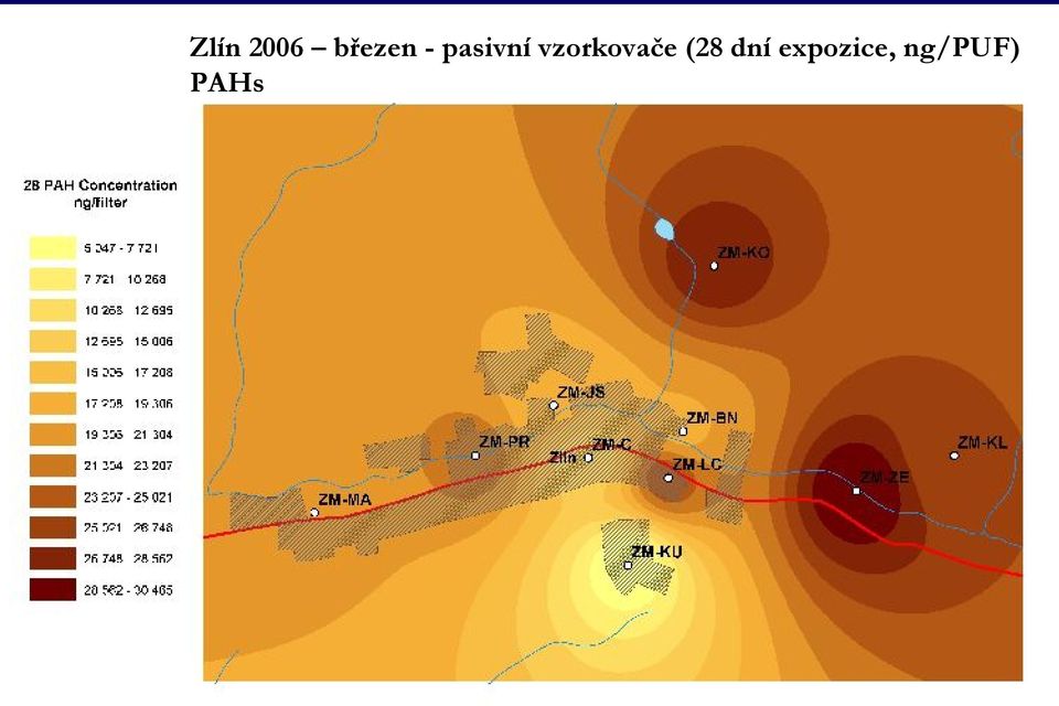 ng/puf) PAHs Zlín 2006