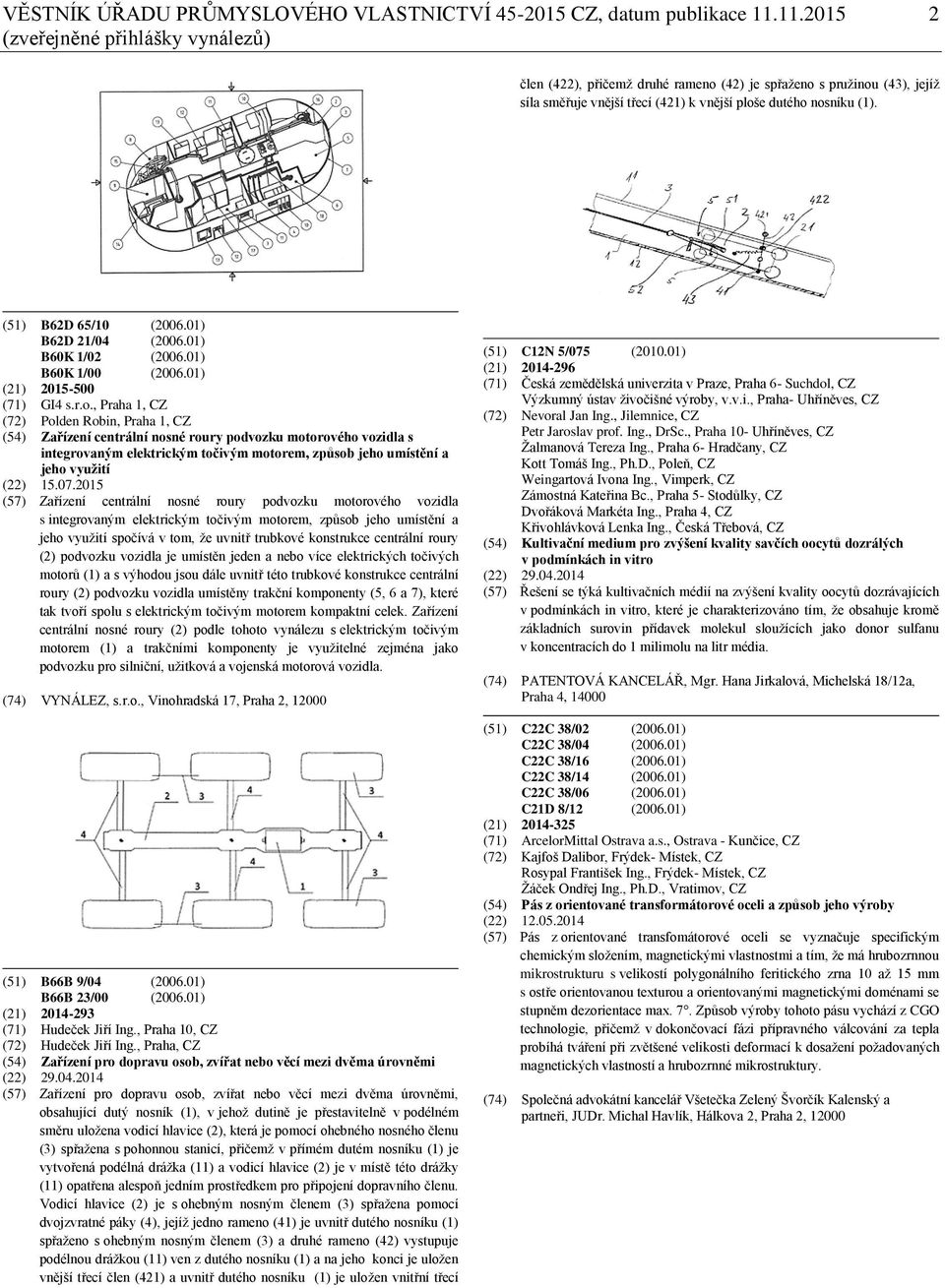 (51) B62D 65/10 (2006.01) B62D 21/04 (2006.01) B60K 1/02 (2006.01) B60K 1/00 (2006.01) (21) 2015-500 (71) GI4 s.r.o.