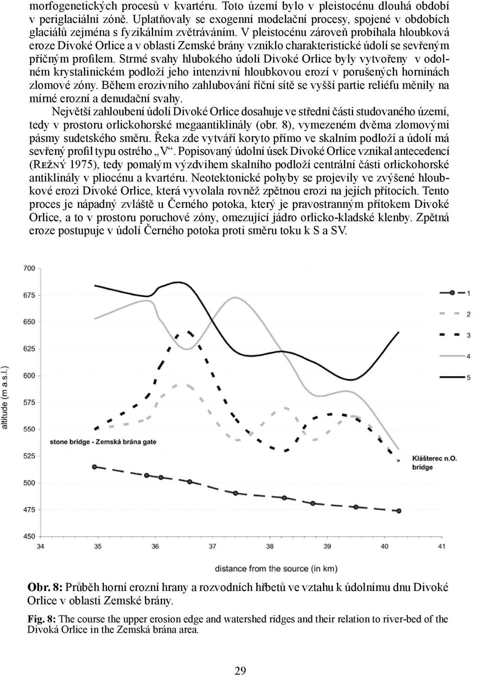 V pleistocénu zároveň probíhala hloubková eroze Divoké Orlice a v oblasti Zemské brány vzniklo charakteristické údolí se sevřeným příčným profilem.