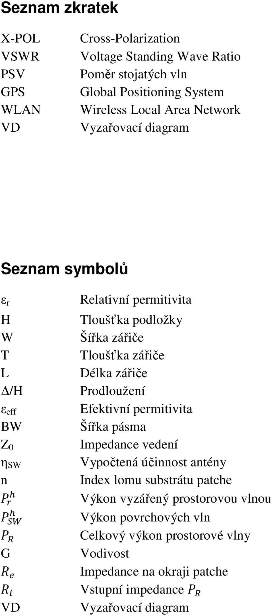 Tloušťka zářiče Délka zářiče Prodloužení Efektivní permitivita Šířka pásma Impedance vedení Vypočtená účinnost antény Index lomu substrátu patche