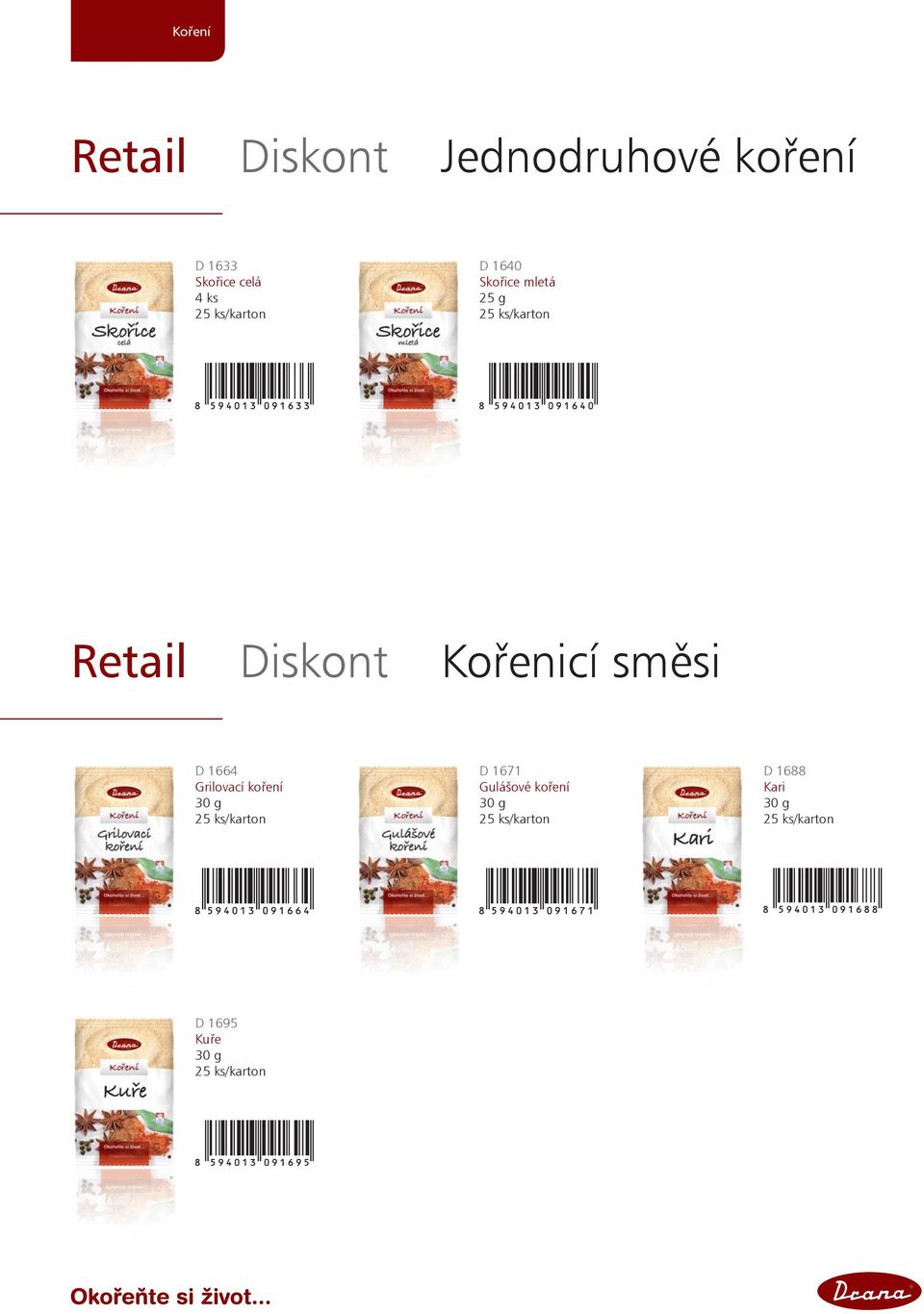 Diskont Koøenicí smìsi D 1664 Grilovací koøení 30 g D