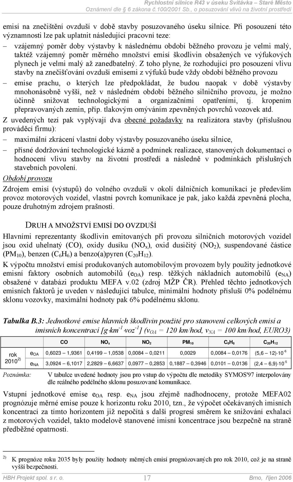 škodlivin obsažených ve výfukových plynech je velmi malý až zanedbatelný.