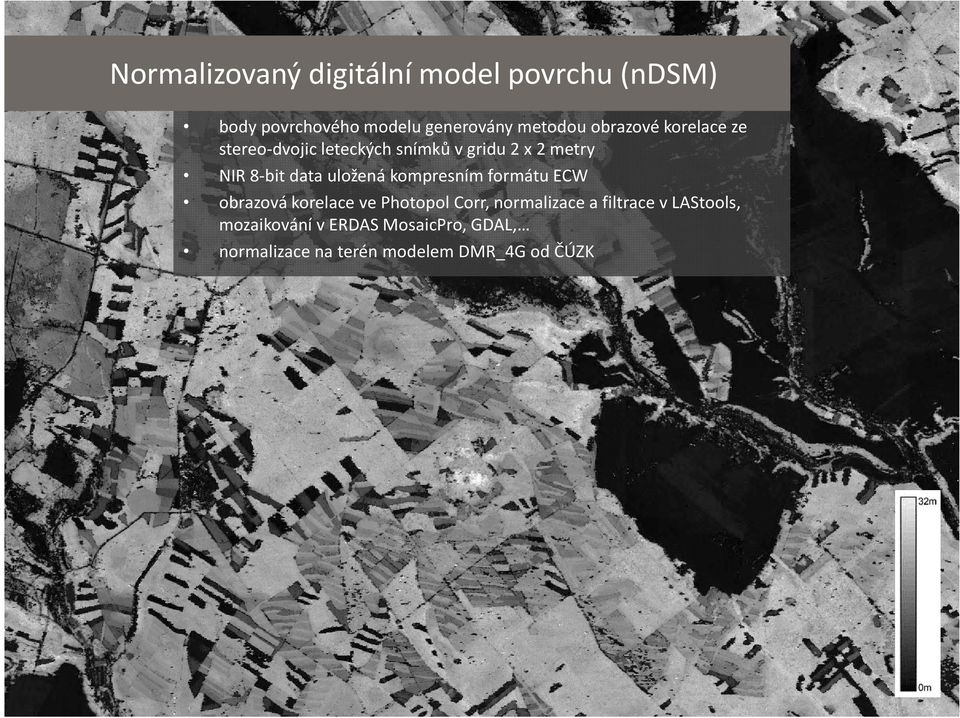 uložená kompresním formátu ECW obrazová korelace ve Photopol Corr, normalizace a filtrace