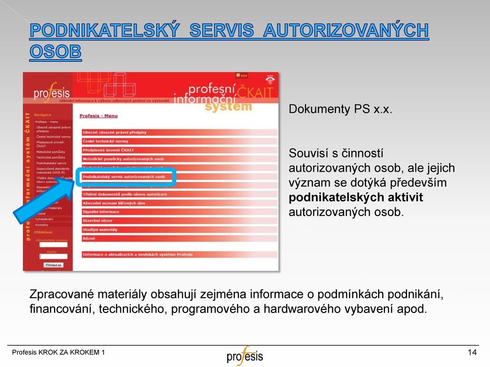 především podnikatelských aktivit autorizovaných osob.