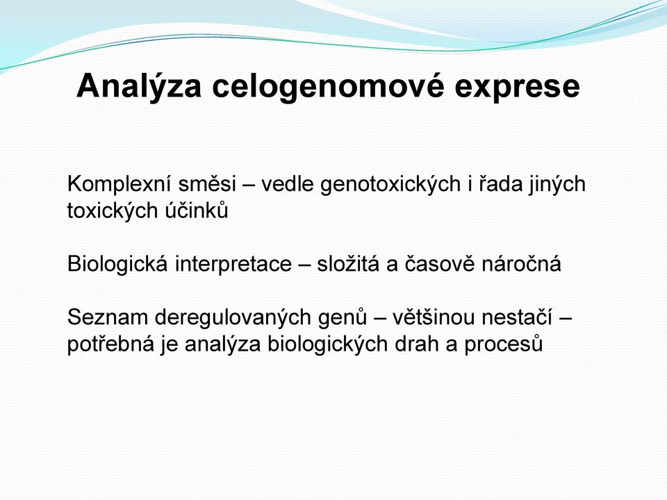 interpretace složitá a časově náročná Seznam