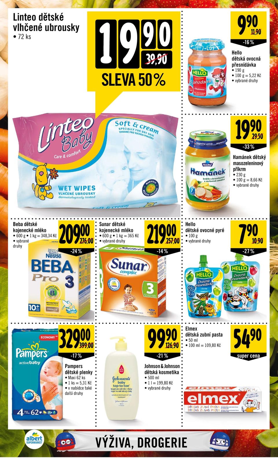 g 1 kg = 365 Kč 219 00-14 % 257,00 Hello dětské ovocné pyré 7 10, -27% 329 00-17 % 399,00 99 99126, -21 % Elmex dětská zubní pasta 50 ml 100 ml = 109,80