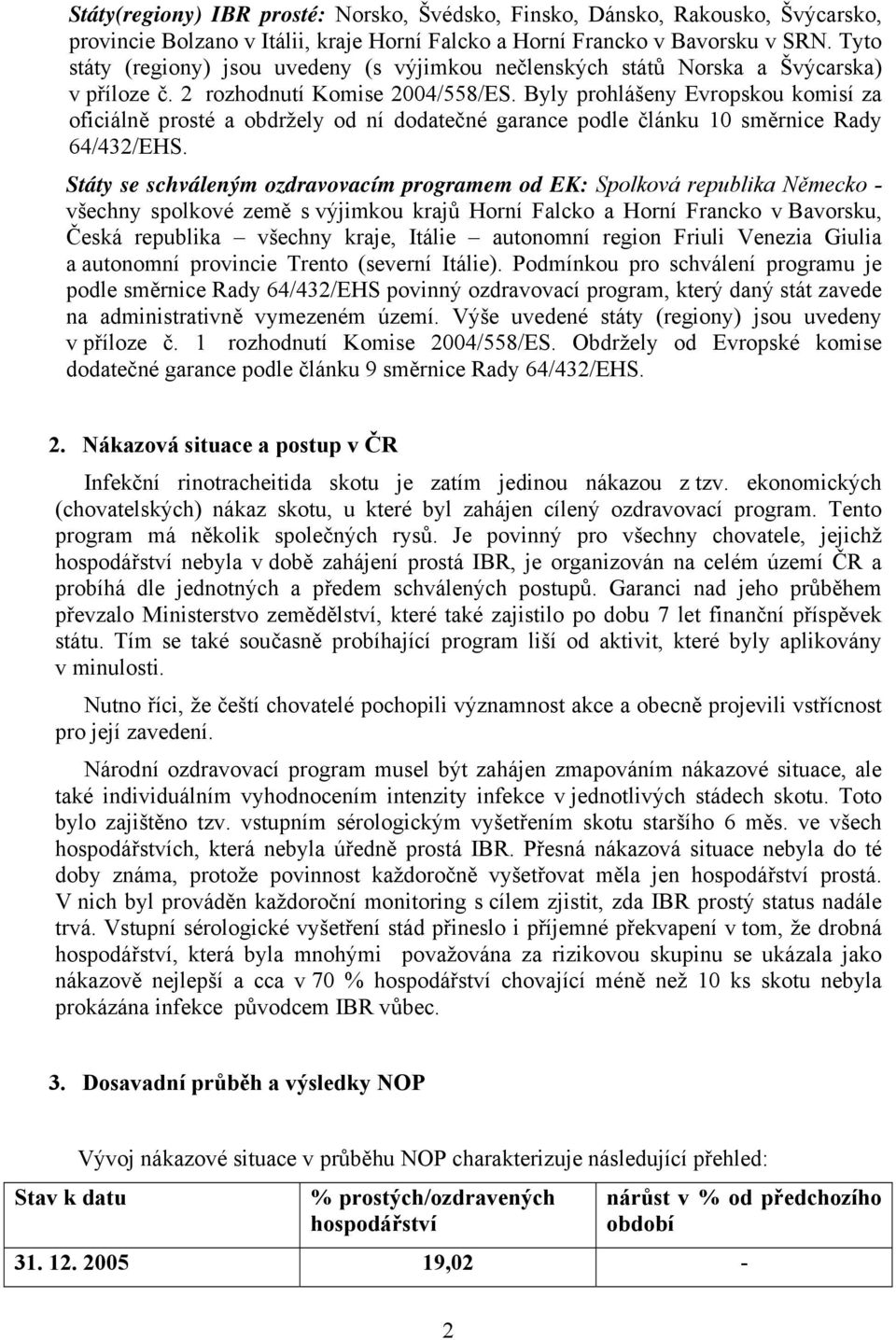 Byly prohlášeny Evropskou komisí za oficiálně prosté a obdržely od ní dodatečné garance podle článku 10 směrnice Rady 64/432/EHS.