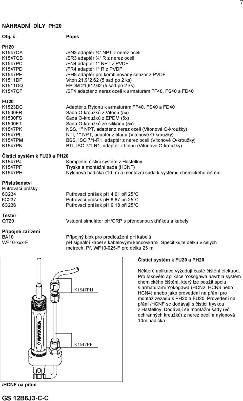 nerez oceli /FN4 adaptér 1 NPT z PVDF /FR4 adaptér 1 R z PVDF /PH8 adaptér pro kombinovaný senzor z PVDF Viton 21,9*2,62 (5 sad po 2 ks) EPDM 21,9*2,62 (5 sad po 2 ks) /SF4 adaptér z nerez oceli k