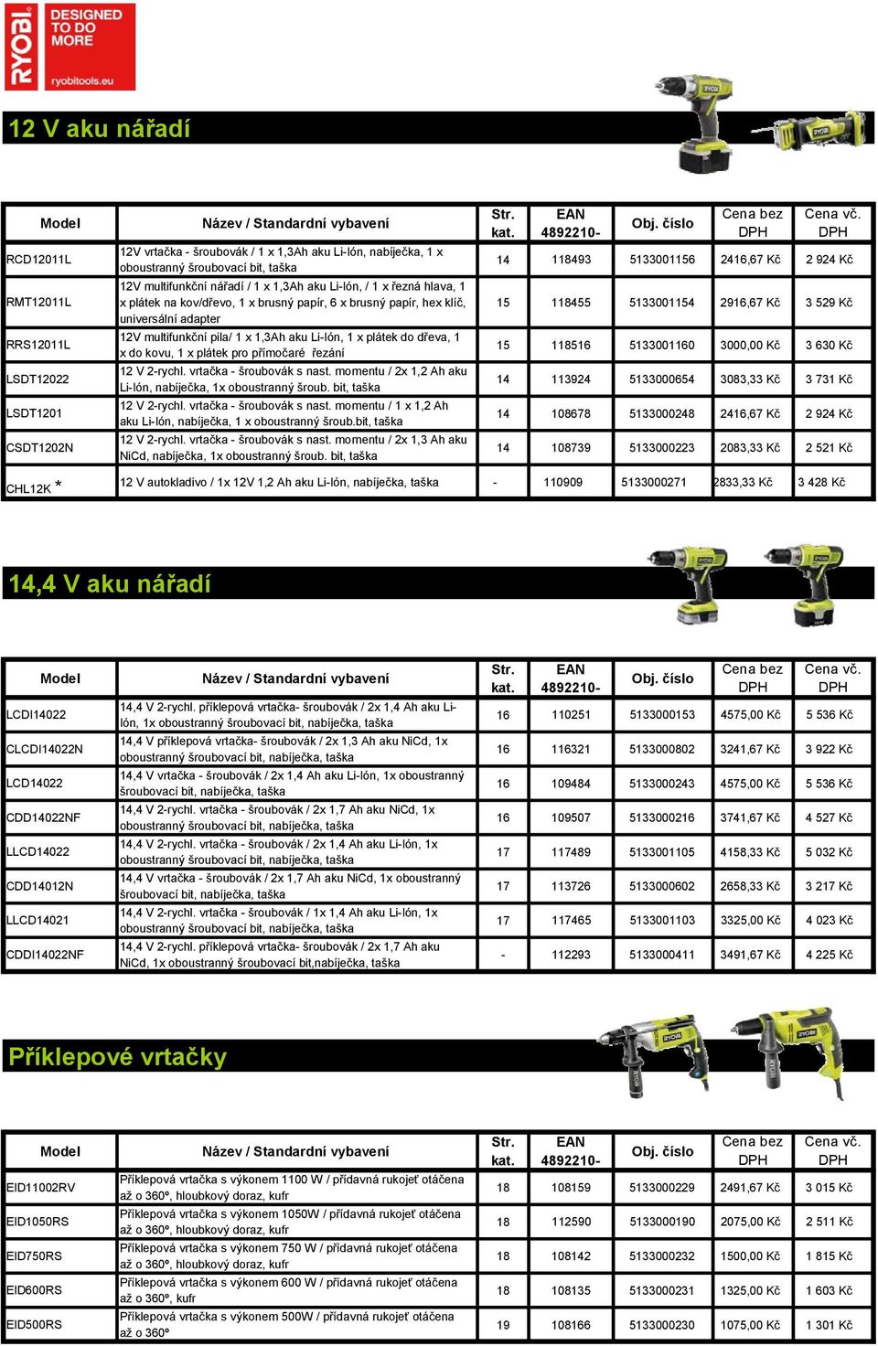 Li-Ión, 1 x plátek do dřeva, 1 x do kovu, 1 x plátek pro přímočaré řezání 15 118455 5133001154 2916,67 Kč 3 529 Kč 15 118516 5133001160 3000,00 Kč 3 630 Kč 12 V 2-rychl. vrtačka - šroubovák s nast.