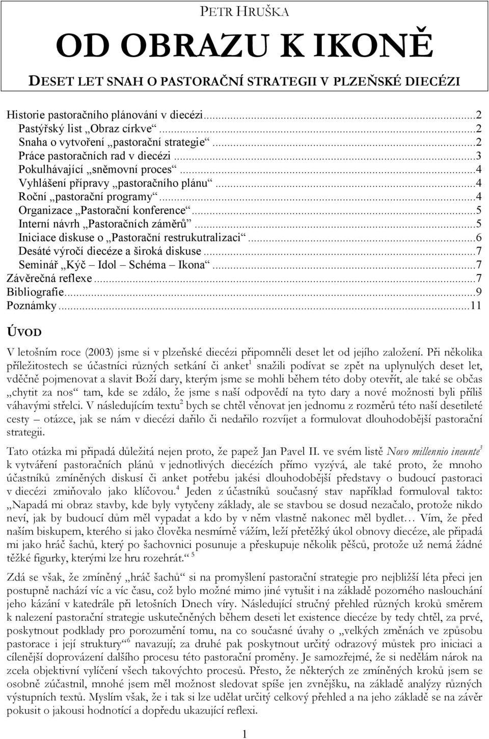 ..4 Organizace Pastorační konference...5 Interní návrh Pastoračních záměrů...5 Iniciace diskuse o Pastorační restrukutralizaci...6 Desáté výročí diecéze a široká diskuse.