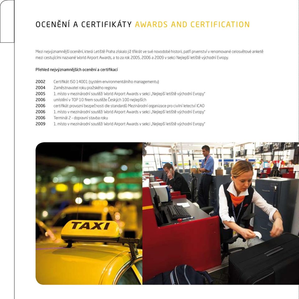 Přehed nejvýznamnějších ocenění a certifikací 2002 Certifikát ISO 14001 (systém environmentáního managementu) 2004 Zaměstnavate roku pražského regionu 2005 1.